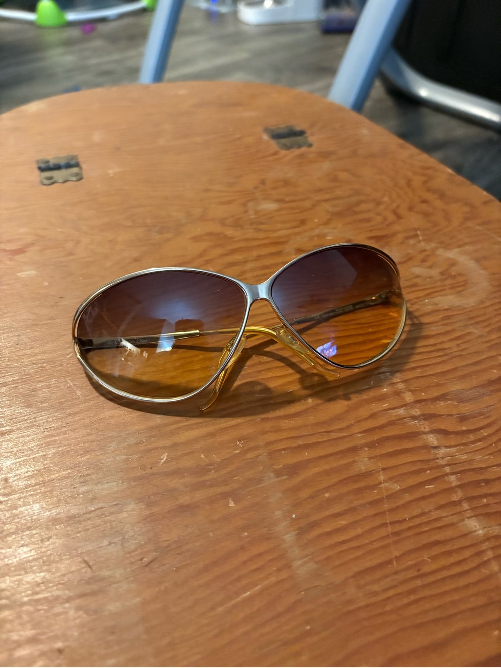 Vtg Dior Gradient Lens Sunglasses - Amber/Brown
